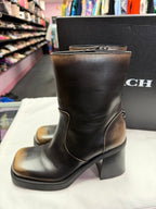 6.5 Coach Loved Leather Scuplt C Bootie Fits Like 7