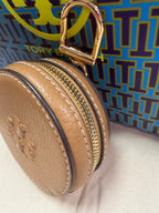 Tory Burch Thea Coin Pouch Tan Pebbled Leather