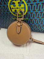 Tory Burch Thea Coin Pouch Tan Pebbled Leather