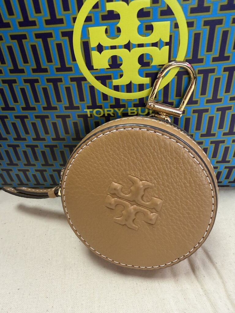 Tory Burch Thea Coin Pouch Tan Pebbled Leather