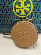 Tory Burch Thea Coin Pouch Tan Pebbled Leather