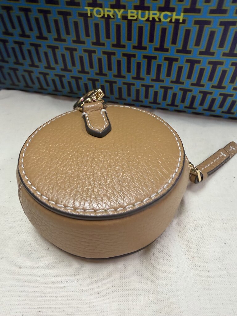 Tory Burch Thea Coin Pouch Tan Pebbled Leather