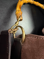 Gucci Two-Way Bamboo Suede Leather Hobo
