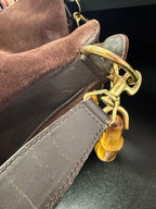 Gucci Two-Way Bamboo Suede Leather Hobo