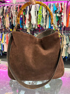 Gucci Two-Way Bamboo Suede Leather Hobo