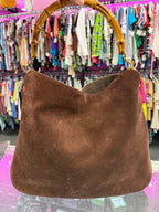 Gucci Two-Way Bamboo Suede Leather Hobo