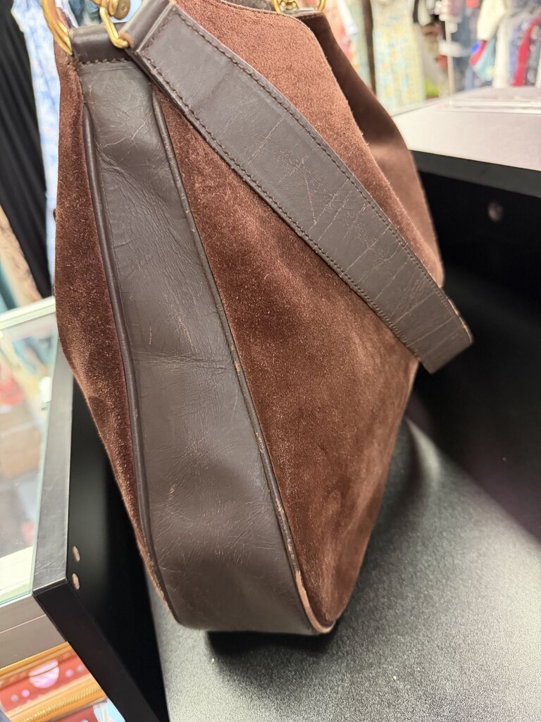 Gucci Two-Way Bamboo Suede Leather Hobo