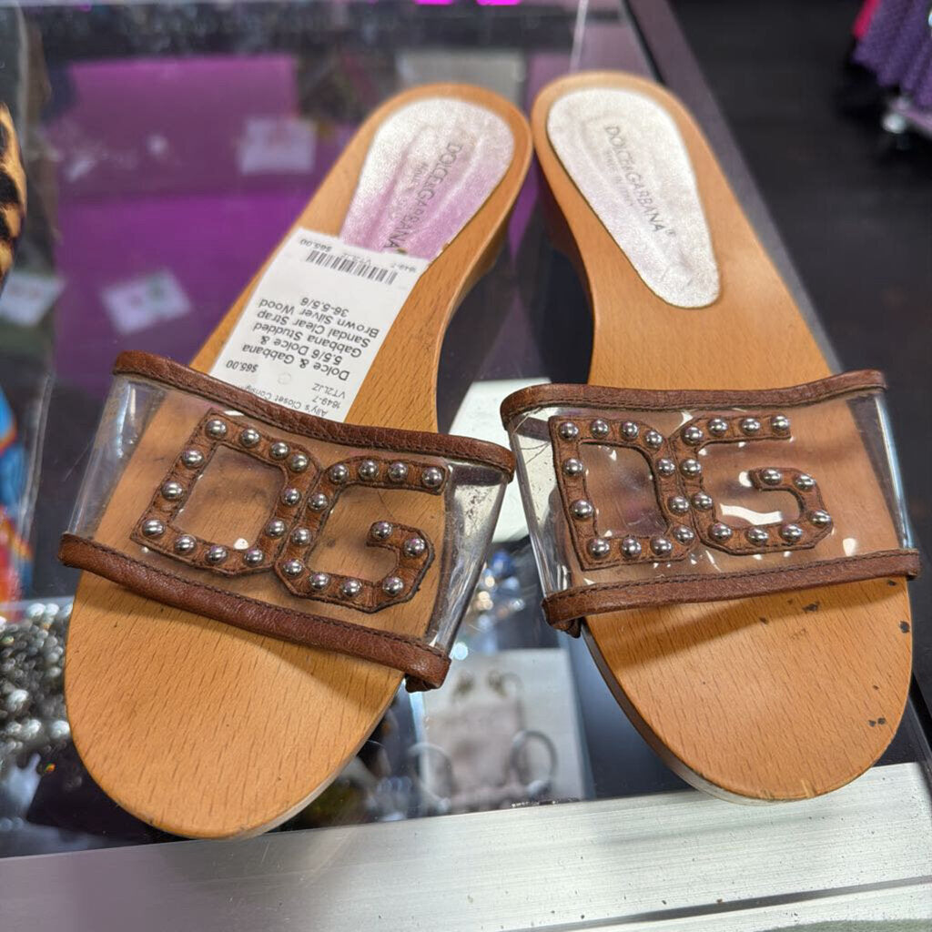 5.5/6 Dolce & Gabbana Studded Sandal Clear Strap