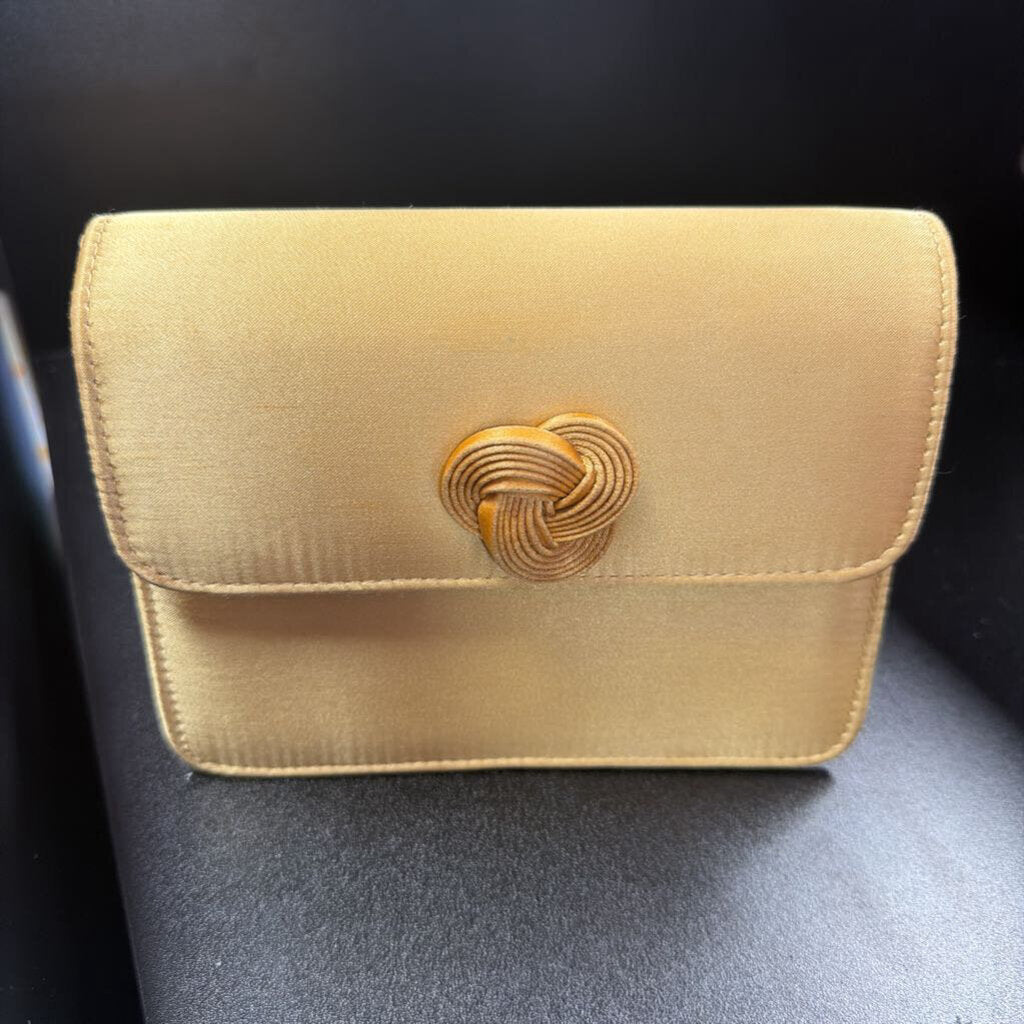 Unknown Gold Satin Woven knot Evening Bag