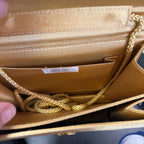 Unknown Gold Satin Woven knot Evening Bag