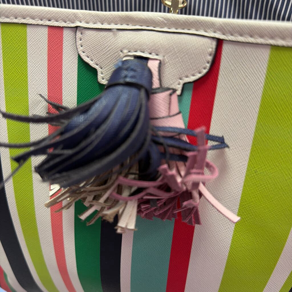 Crown & Ivy Striped Tassel Detail Tote