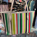 Crown & Ivy Striped Tassel Detail Tote