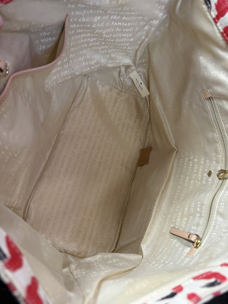 Kate Spade Canvas Rare Francis Tucan Leather Trim Tote