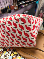 Kate Spade Canvas Rare Francis Tucan Leather Trim Tote