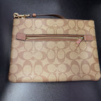 Coach Gallery Pouch Signature Canvas Zipper Accent