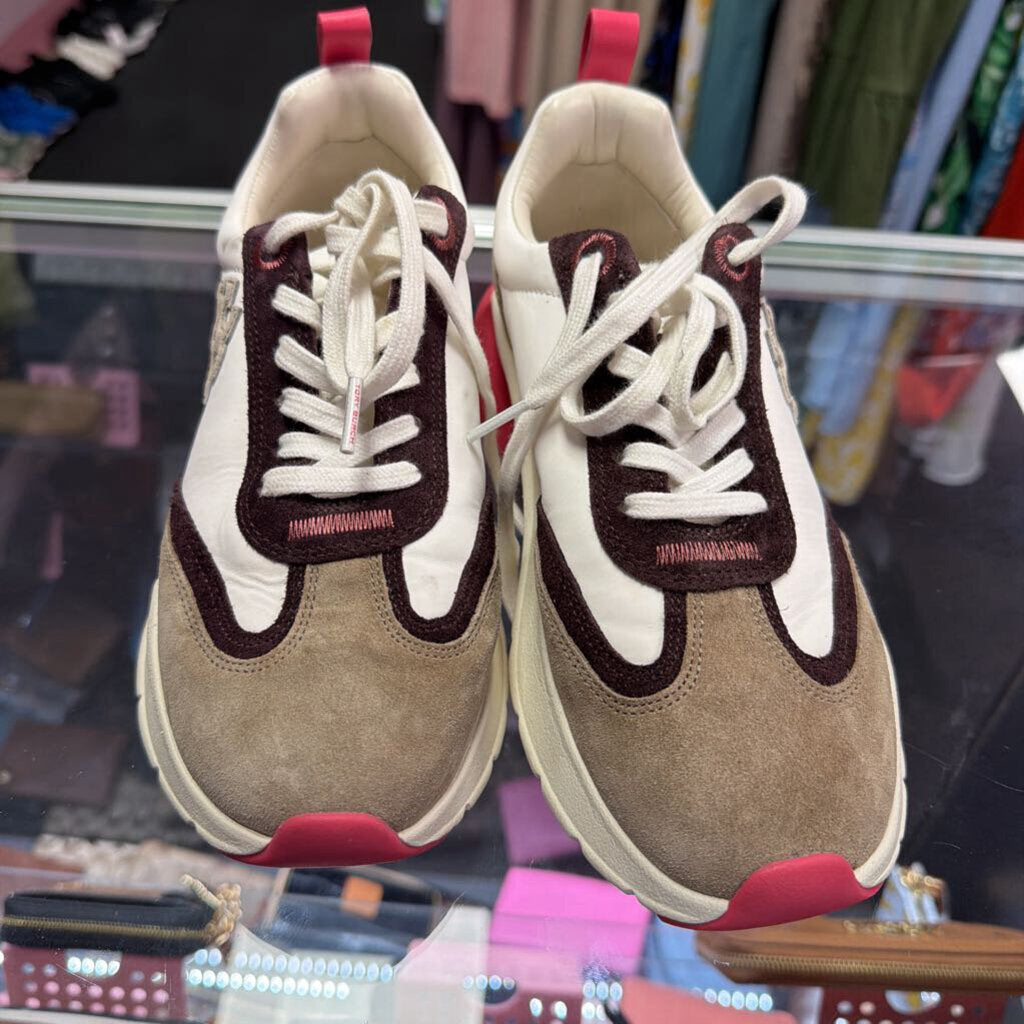 7.5 Tory Burch Good Luck Trainers Suede Leather