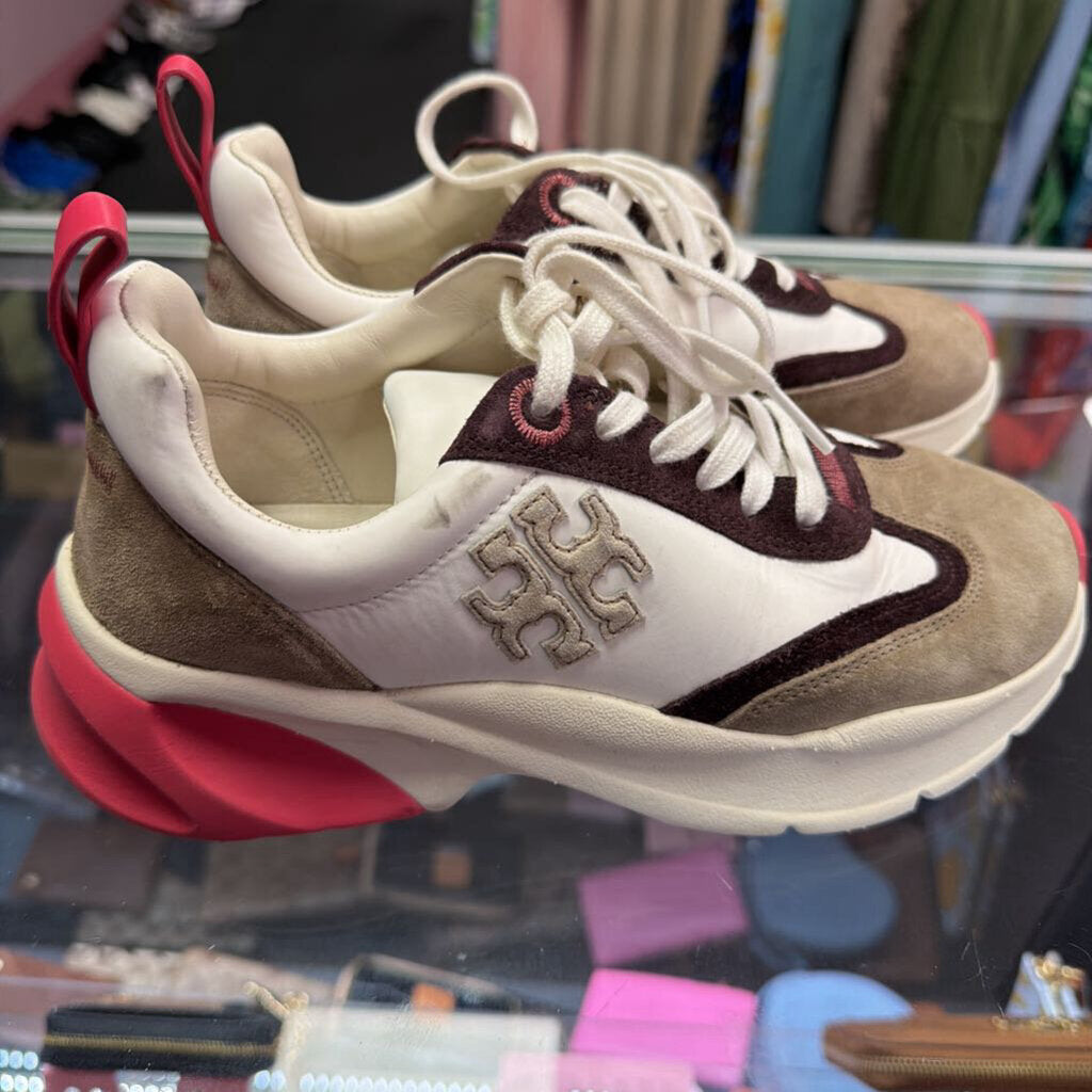 7.5 Tory Burch Good Luck Trainers Suede Leather