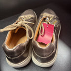 9 Clarks Nalle LAce Up Metallic Leather Finish Side Zip Sneaker