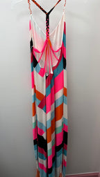 LG Rope Straps M/C Pattern Maxi Dress