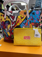 Romero Britto Music II Limited Edition Tote W/ Yellow Wristlet Art NWT Rare