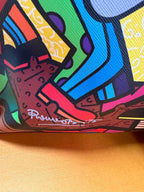 Romero Britto Music II Limited Edition Tote W/ Yellow Wristlet Art NWT Rare