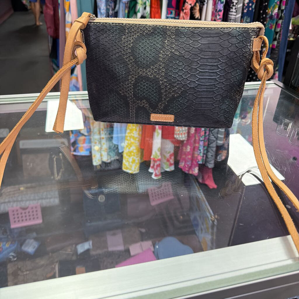 Consuela Rattler Midtown Clutch Reptile Embossed Leather