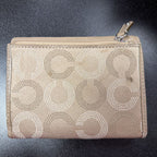 Coach Madison Dotted Monogram Trifold Satin Smooth Leather