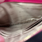 Michael Kors Medium Gusset Wristlet Ultra Pink Leather Love Studded Detail