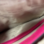Michael Kors Medium Gusset Wristlet Ultra Pink Leather Love Studded Detail