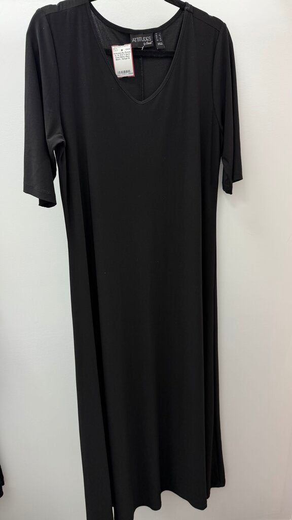 XL/14 S/S V Neck Solid Slinky Maxi