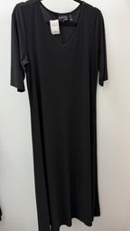 XL/14 S/S V Neck Solid Slinky Maxi