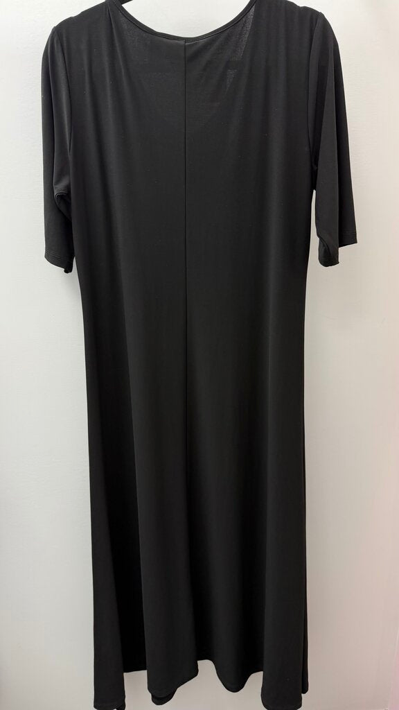 XL/14 S/S V Neck Solid Slinky Maxi