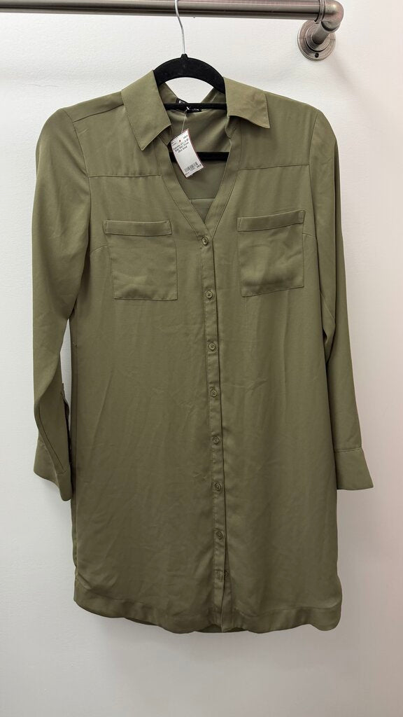 SM L/S BF Solid Shirt Dress