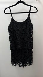 MD Spaghetti Lace Tiered Solid Romper