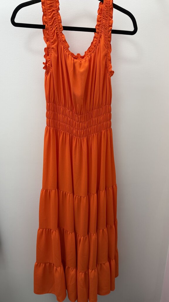 LG Ruffled Tank Solid Tiered Maxi Dress NWT