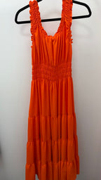 LG Ruffled Tank Solid Tiered Maxi Dress NWT