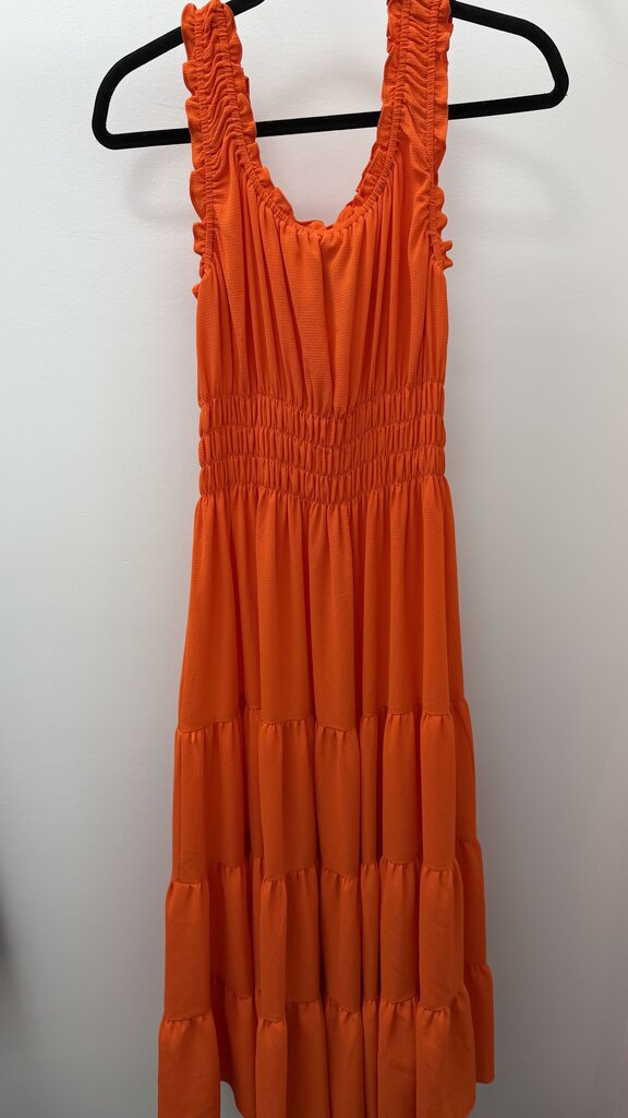 LG Ruffled Tank Solid Tiered Maxi Dress NWT