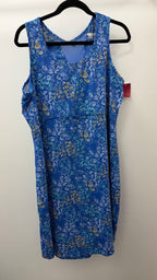 XXL-22/24 Tropical Patterned Floral Mesh Tank Dress