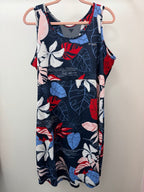 XXL-22/24 Fireworks Patterned Floral Mesh Tank Dress
