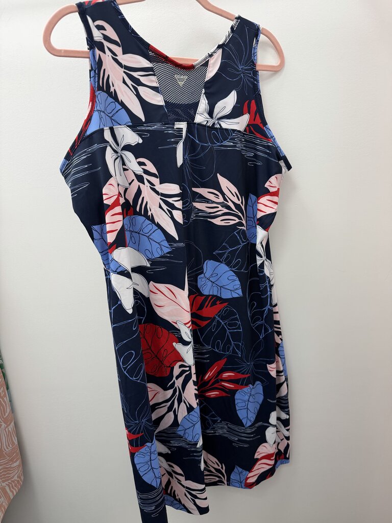XXL-22/24 Fireworks Patterned Floral Mesh Tank Dress