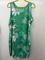 XXL-22/24 Tropical Patterned Floral Mesh Tank Dress