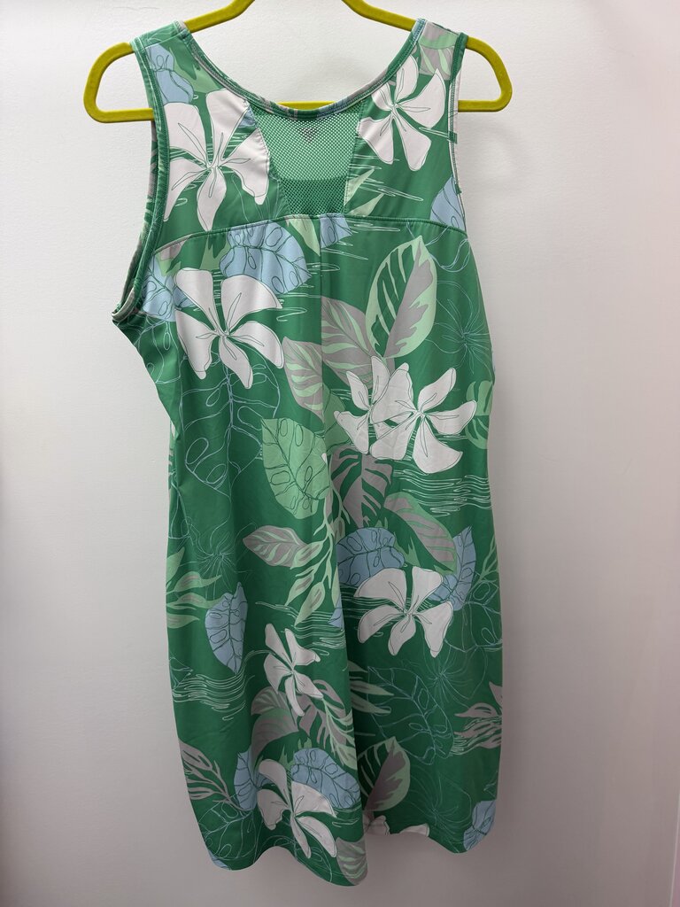 XXL-22/24 Tropical Patterned Floral Mesh Tank Dress