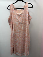 XXL-22/24 Tropical Patterned Floral Mesh Tank Dress