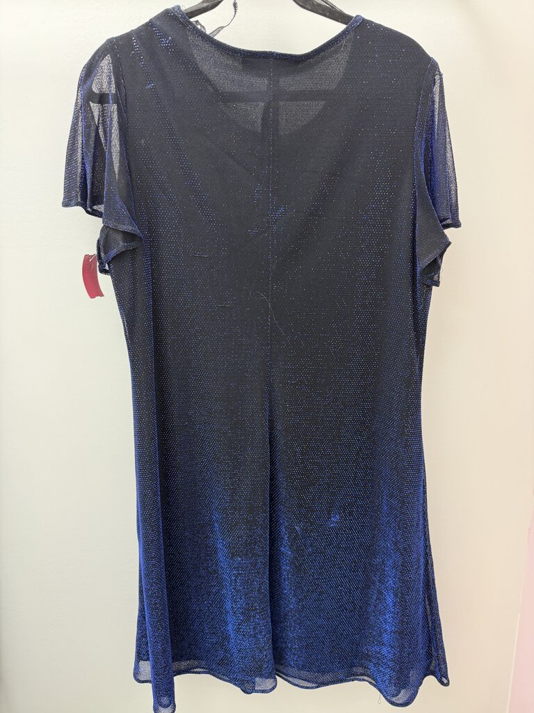 XL/14 S/S Scoop Sparkle Midi Dress