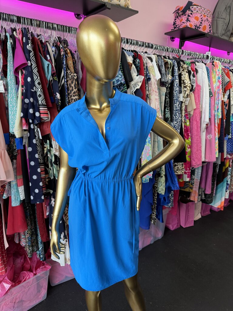 6 Sleeveless Drawstring Solid Dress