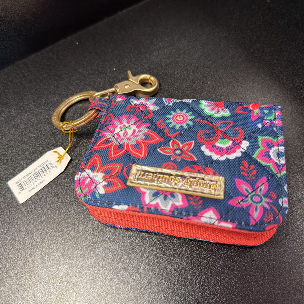 Simply Southern Floral Zip NWT ID KeyChain Wallet
