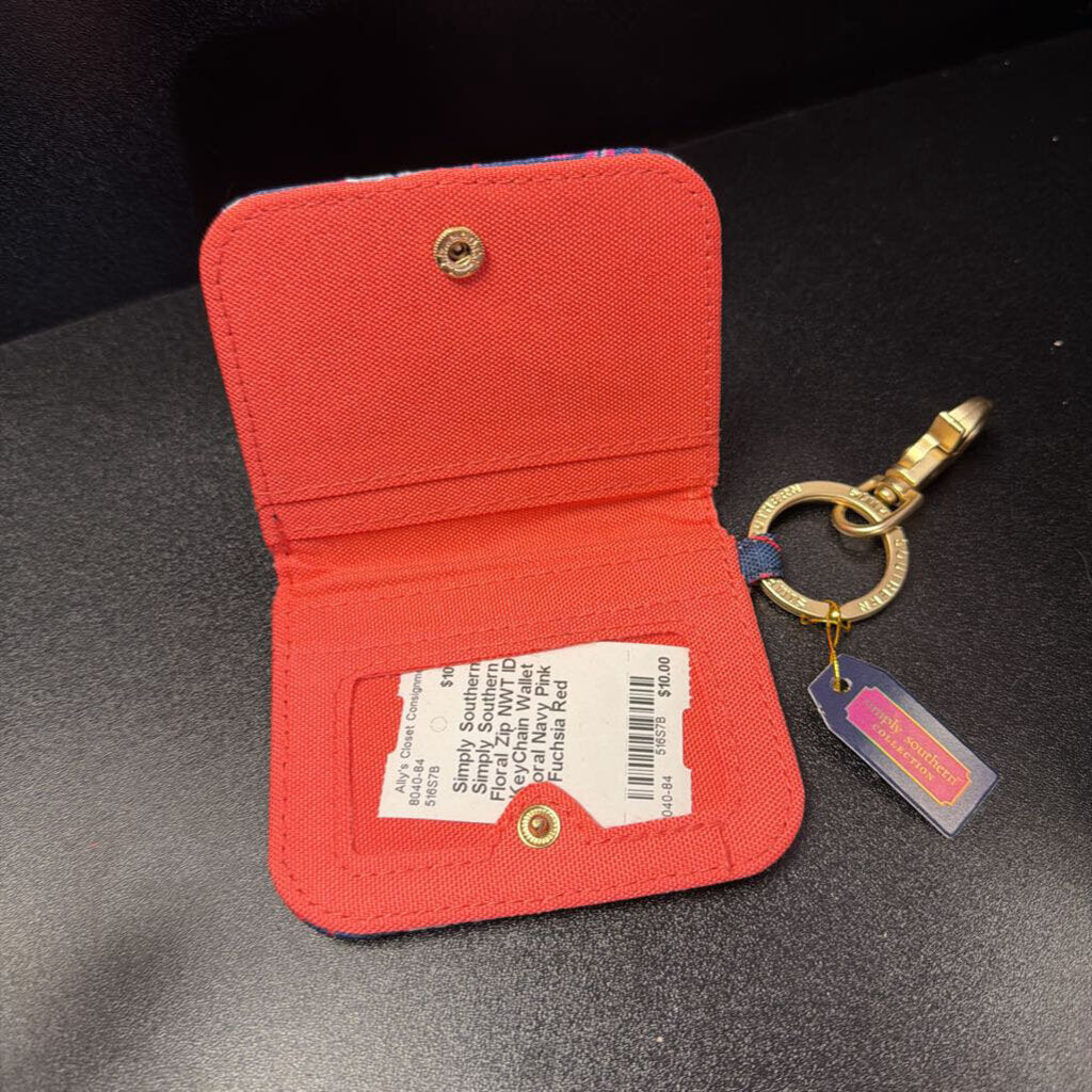 Simply Southern Floral Zip NWT ID KeyChain Wallet