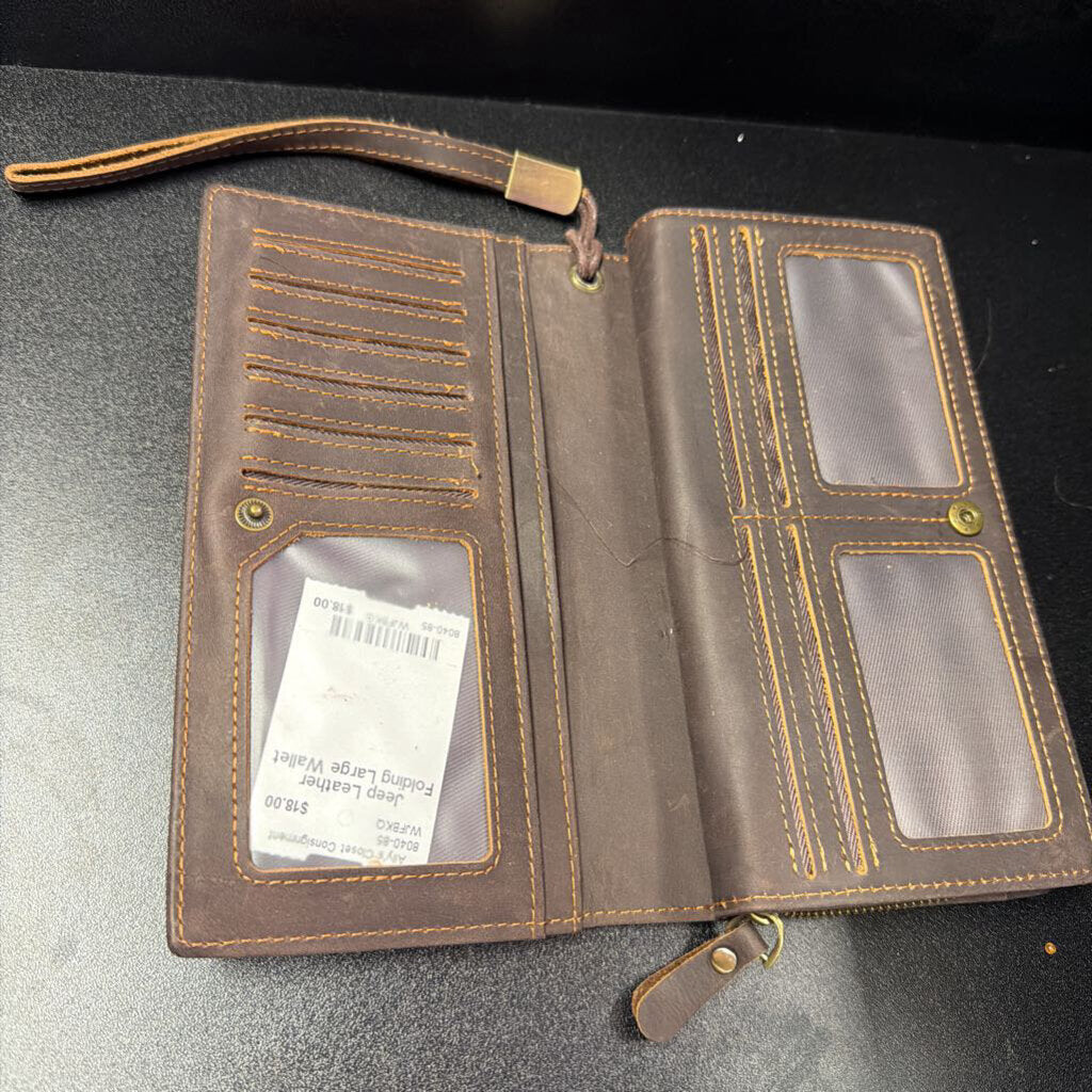 Jeep Leather Folding Large Wallet