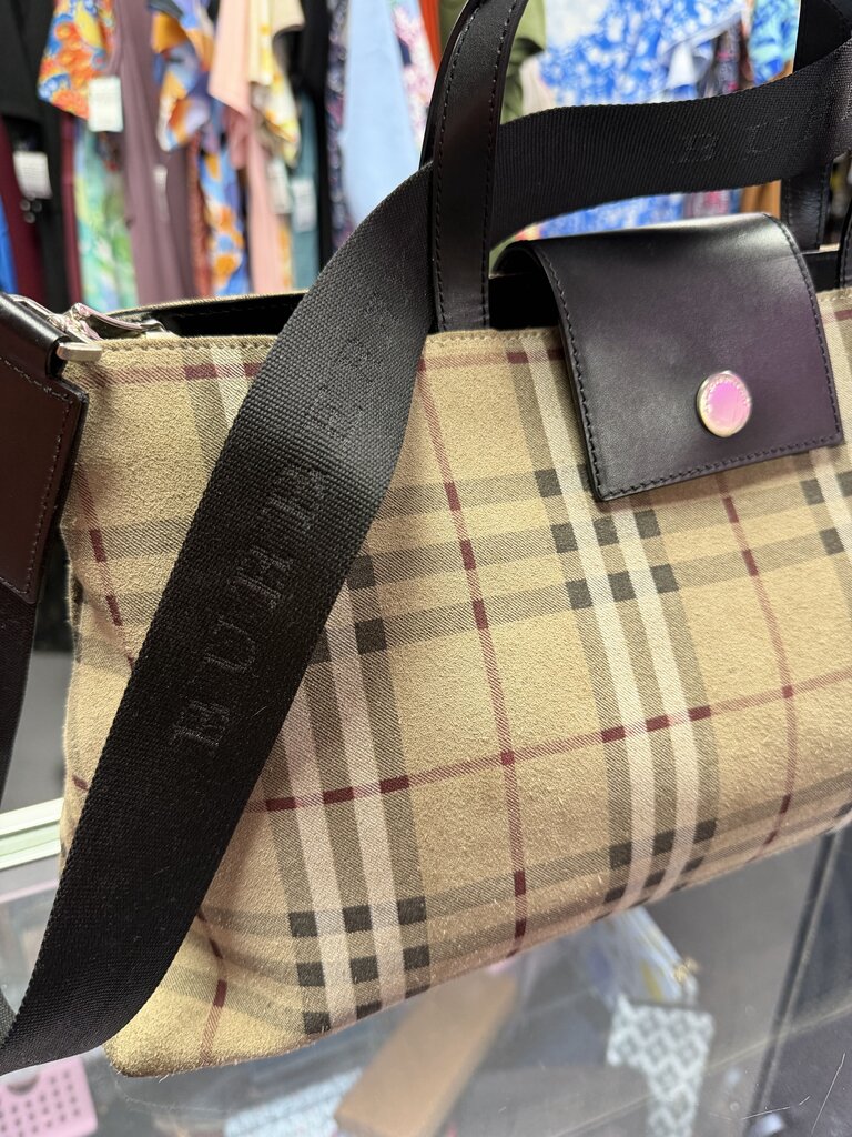 Burberry Suede Top Handle EW Handbag
