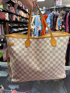 Louis Vuitton Neverfull GM Damier Azur SD2142 2012 No Pouch/Heat Stamped Intials
